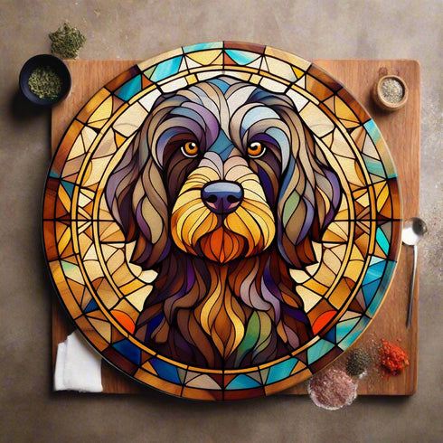 Cockapoo Black Glass Suncatcher Worktop Saver